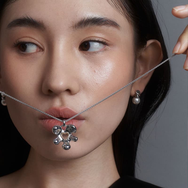 Amidibloom Bubble Heart Chain Necklace