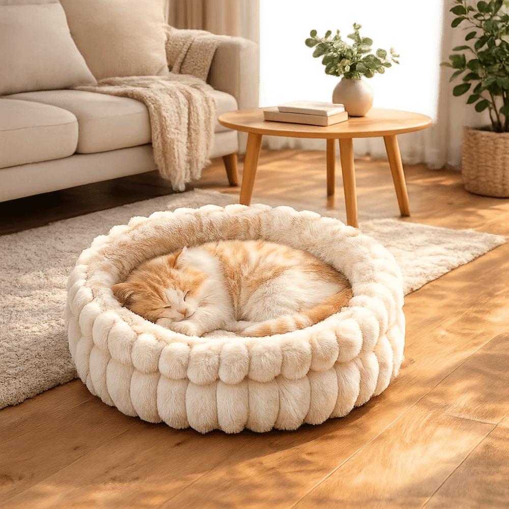 Warm Cat Sofa Bed Round Pet Sleeping Basket Dog Sleeping Mat Dog Kennel  for Cats and Dogs