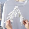 White Foldable Plastic Clothes Hanging Rack With 12 Clips For Versatile Use
