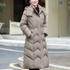 Elegant Middle Age Woman Winter Coats Hooded Casual Thick Warm Long Parkas Women's Jackets