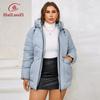 2023 Plus Size New Women's Winter Jackets Short Warm Hooded Female Outwear Zip Up Big Pockets Quilted Coat Women 9959