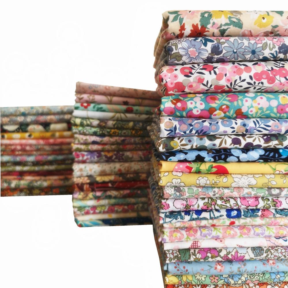 Sewing 50x145cm Pastoral Floral Poplin Cotton Fabric DIY Children's Wear Cloth Make Bedding Quilt Decoration Home