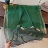 Новый весенне-летний тонкий шарф из смесового шелка, осенне-зимний тонкий шарф для женщин, модный шарф с бисером и вышивкой, высококачественная шаль