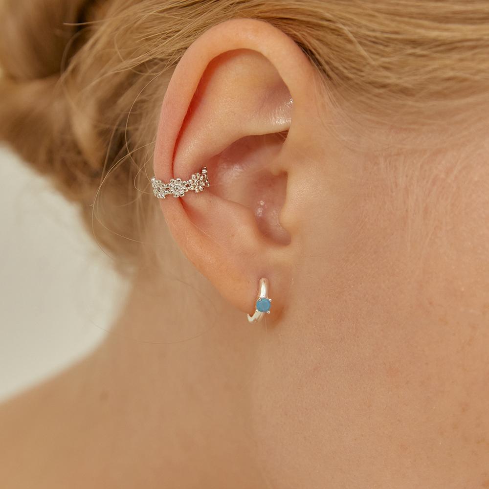 Серебряный Кафф с Распускающимся Маргариткой Lunne из Кубического Циркония #Lse15