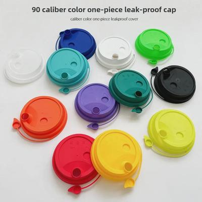 Герметичная одноразовая крышка для стаканчика с молочным чаем, калибр 90 мм, цветная крышка для упаковки еды на вынос.