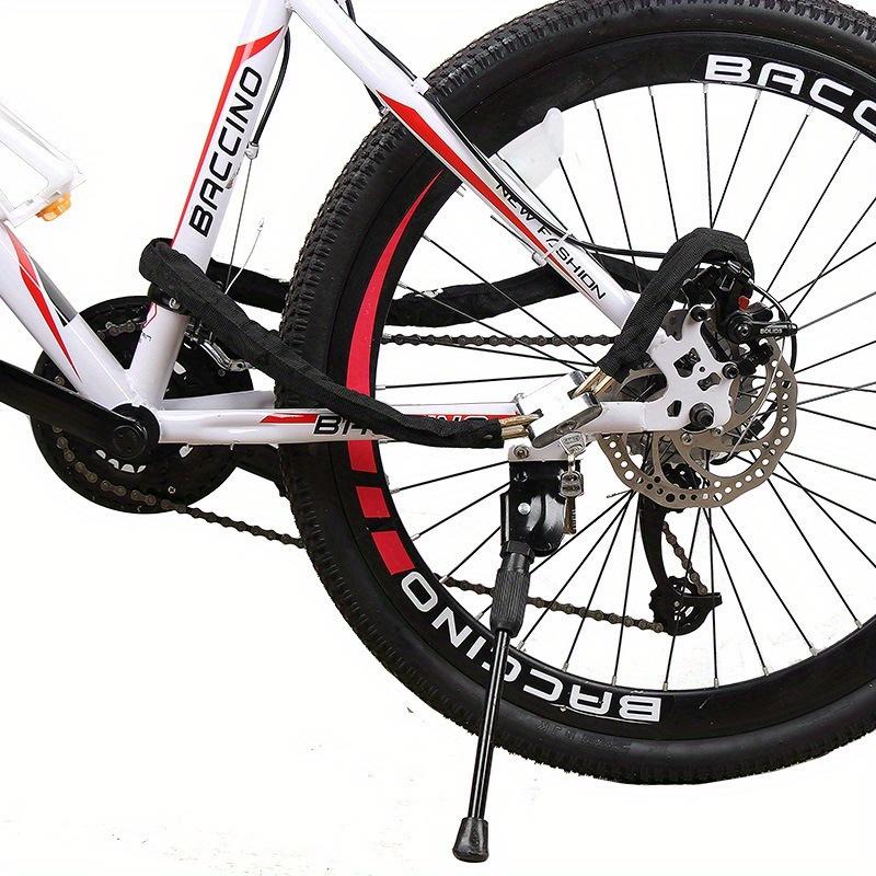 1Pc Premium Black Bike Lock with Manganese Steel Chain Heavy Duty for Mountain Bikes Cycling