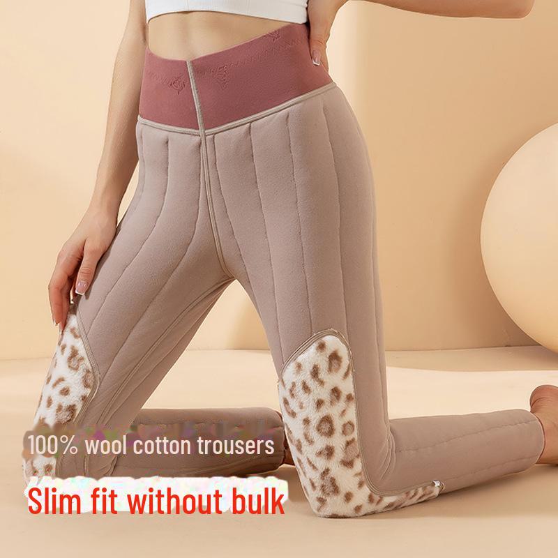 «Хит продаж, женские зимние шерстяные леггинсы с наколенниками, поддержкой талии и бархатной подкладкой — облегающие и очень теплые»