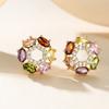 Великолепные разноцветные полые серьги-гвоздики с цветком золотого цвета для женщин, помолвочные свадебные серьги, ювелирный подарок