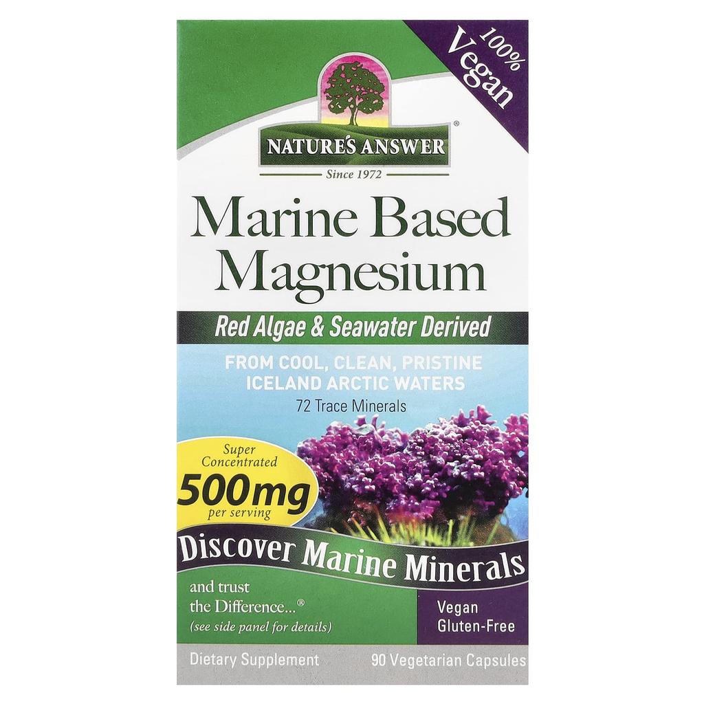 Nature'S Answer, Marine Magnesium, 500Mg, 90 Veggie Caps (250Mg per Capsule)