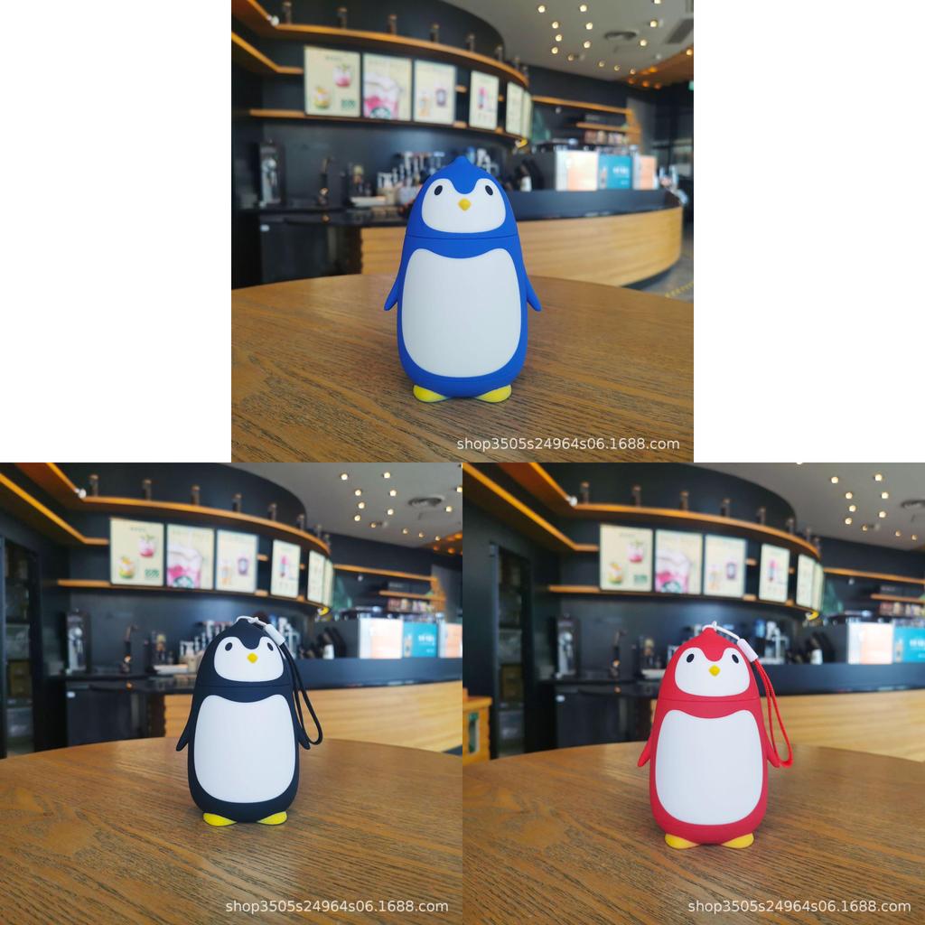 Penguin Water Bottle With Silicone Strap For Travel And Office Use