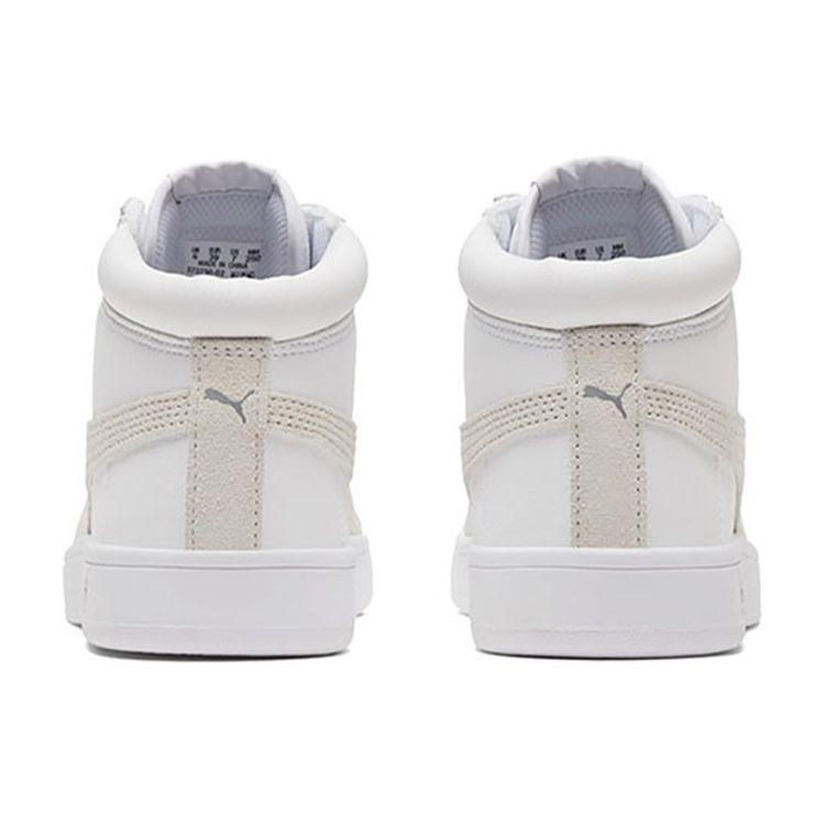 Puma Court Legend Two-Layer Cowhide Comfortable Versatile Wear-Resistant Lightweight Mid-Top Sneakers Unisex Sneakers White Gray 373750-02