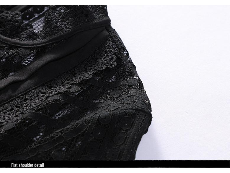 Платье Platycodon Slim Fit Black Fishtail Long Dress для больших размеров - Европейская и американская коллекция Весна/Осень