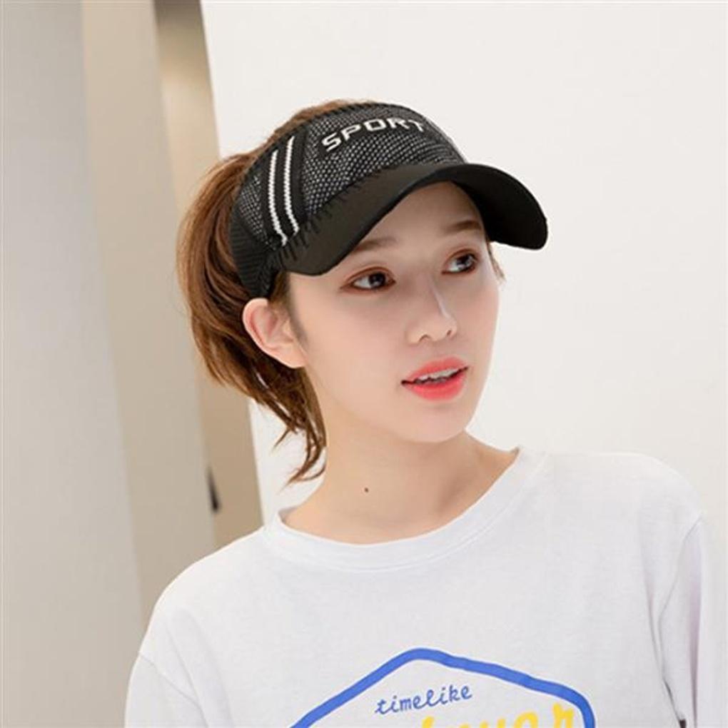 Спортивная кепка от солнца на резинке (черный) / гольф теннисный козырек солнцезащитная кепка