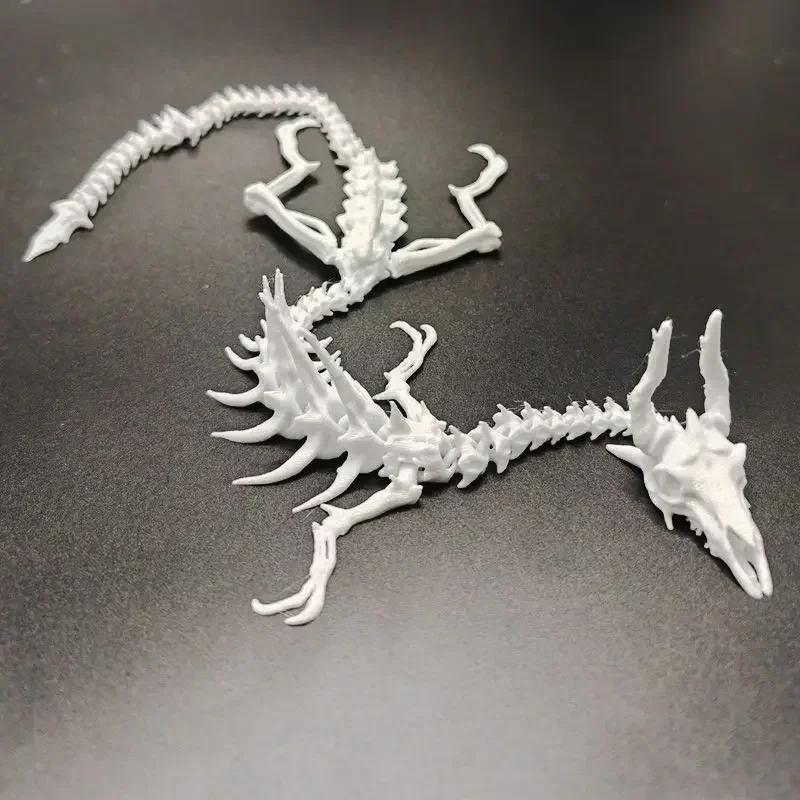 3D Печать Скелет Дракона Модель Скелета Дракона Орнаменты Игрушки DIY Декор Украшения Полностью Подвижный Скелет# Цвет: белый