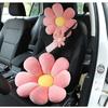 Cute Flower Car Neck Pillow Cushion Soft Car Headrest Waist Pillow Safety Seat Belt Shoulder Pad Car Accessories for Girls Women