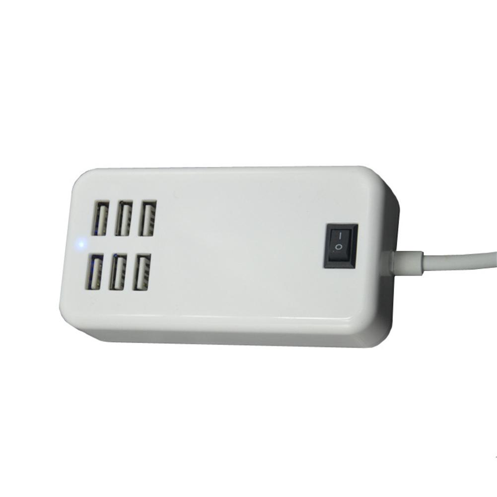 Multiport USB Hub Adapter 30W Charging Block Desktop Charging Hub 6 USB Ports Charger Adapter With LED Work Indicator For Smart Phones Tablet Laptop