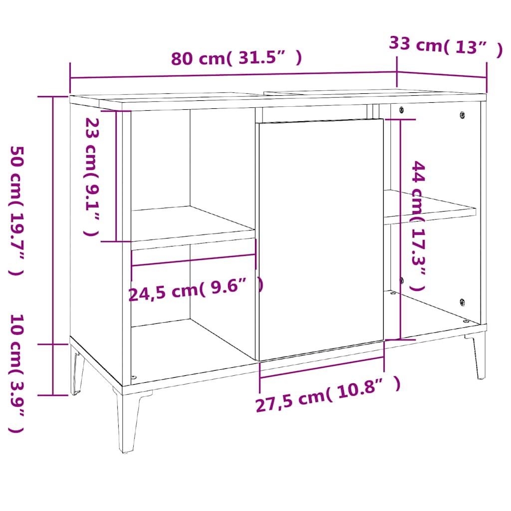 3 Piece Bathroom Furniture Set White Particleboard