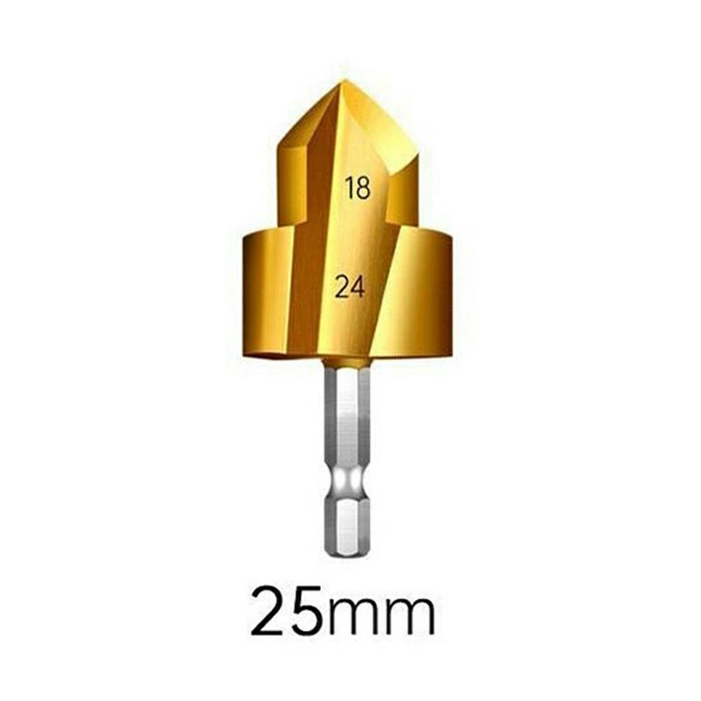 3 Flute 25mm HSS Hex Shank PPR Pipe Reamer Drill Bit Step Drill Hole Opener for Water Pipe Expansion