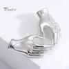 Creative Hands-in-Heart Brooch Pin Simple Elegant Retro Sweater Pin Suit Lapel Badge Coat Accessories