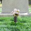 2 Bouquets Simulated Cemetery Flowers 2pcs Burial Ground Baskets White Rose Hydrangea Mixed Artificial Flower