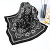Women Scarf 70cm Black Hip Hop Bandana Kerchief Paisley Printed Hijab Headwear Wrist Hairwrap Square Scarves Print Handkerchief