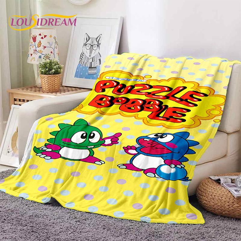 Мультяшное Bubble Bobble Puzzle Bobble Ретро-игра Мягкие одеяла, Плед Удобное одеяло для пикника Кроватей Дома Спальни Детей