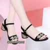 Роскошные женские сандалии Дизайнерские Хрустальные Элегантные Модные Летние Пляжные Туфли Стразы Открытый Носок Женские 2024 Новые Пряжка на Щиколотке Леди