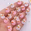 50pcs Resin Mini Glitter Radish Rabbit  Art Nails Flatback Rhinestone Appliques DIY Scrapbook Decor Jewelry Accessories Crafts