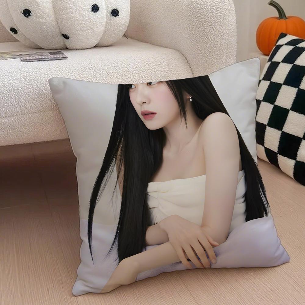 Popular Red Velvet iIrene Kpop Star Cushion Cover Throw Pillow Cover Hidden Button Durable Polyester Chair Cushion