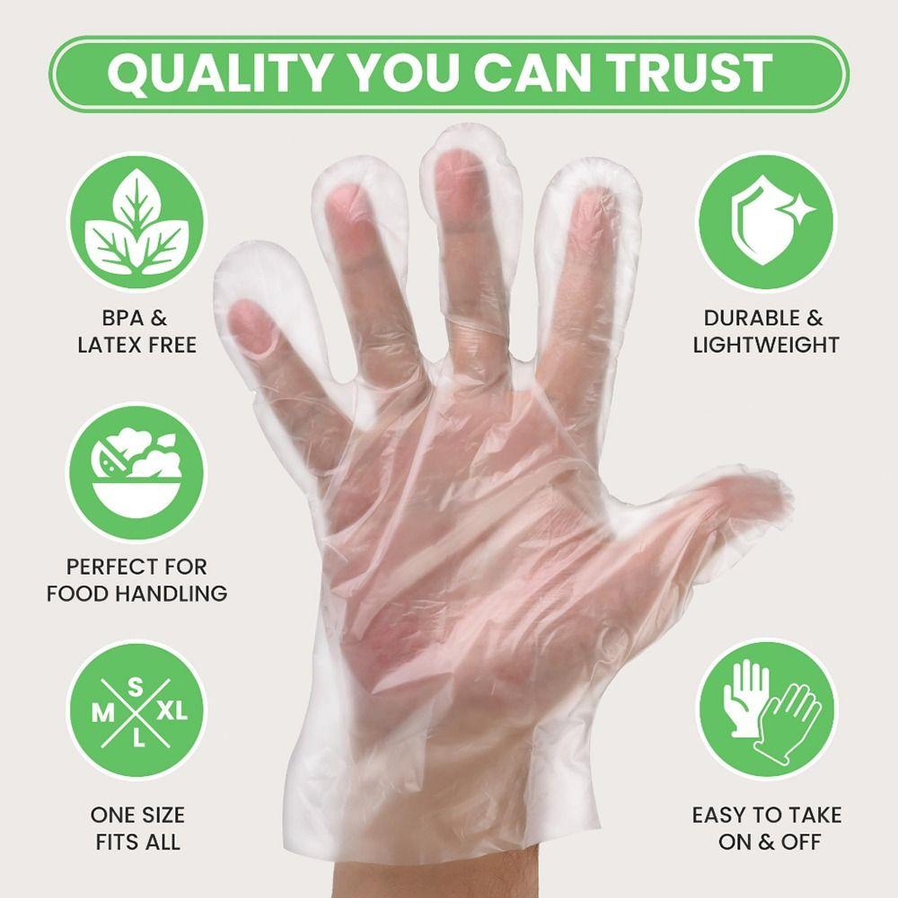 100Pcs Transparent Disposable Gloves Acid Work Safety Latex Free Gloves New Cleaning Gloves
