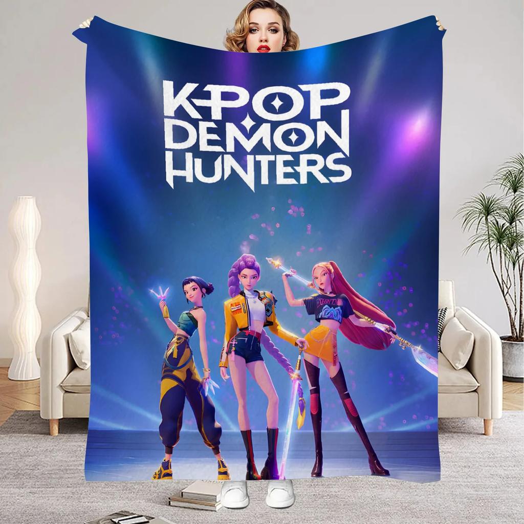 K-Pop D-Демоны H-Охотники Huntrix Одеяла Качество Мягкое Теплое Плед Зима Девочки Мальчики Подарок Для Дивана Кровати Офиса Кемпинга