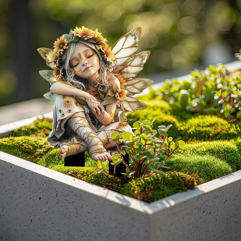 Акриловый садовый колышек «Подсолнух» — 11,8x7,9 дюймов, бохо-шик, украшение для двора, цветочный горшок, уличная вывеска «Ловец солнца»