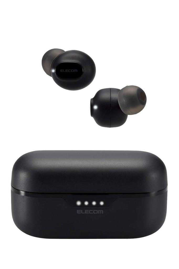 ELECOM Wireless Earbuds, Bluetooth 5.3, Touch Control, SBCAAC Compatible, Earplug Style, Automatic Pairing, Type-C Charging, Black (AMA92003)