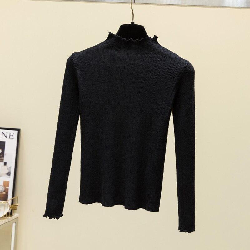 Осень 2023, женский вязаный свитер, модные зимние тонкие пуловеры, свитера с длинным рукавом, вязаный топ, женский 28728