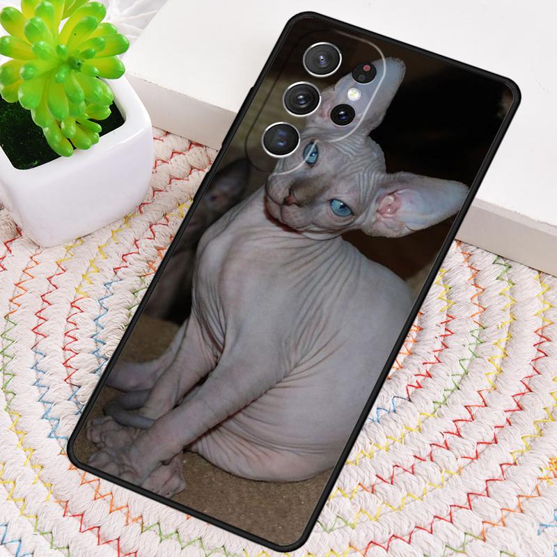 СМЕШНОЙ ГОЛЫЙ КОТ СФИНКС Силиконовый Чехол для Телефона Для Samsung Galaxy note 10 pro S26 S25 S24 S23 S22 S21 Plus S25Ultra Чехол Cover
