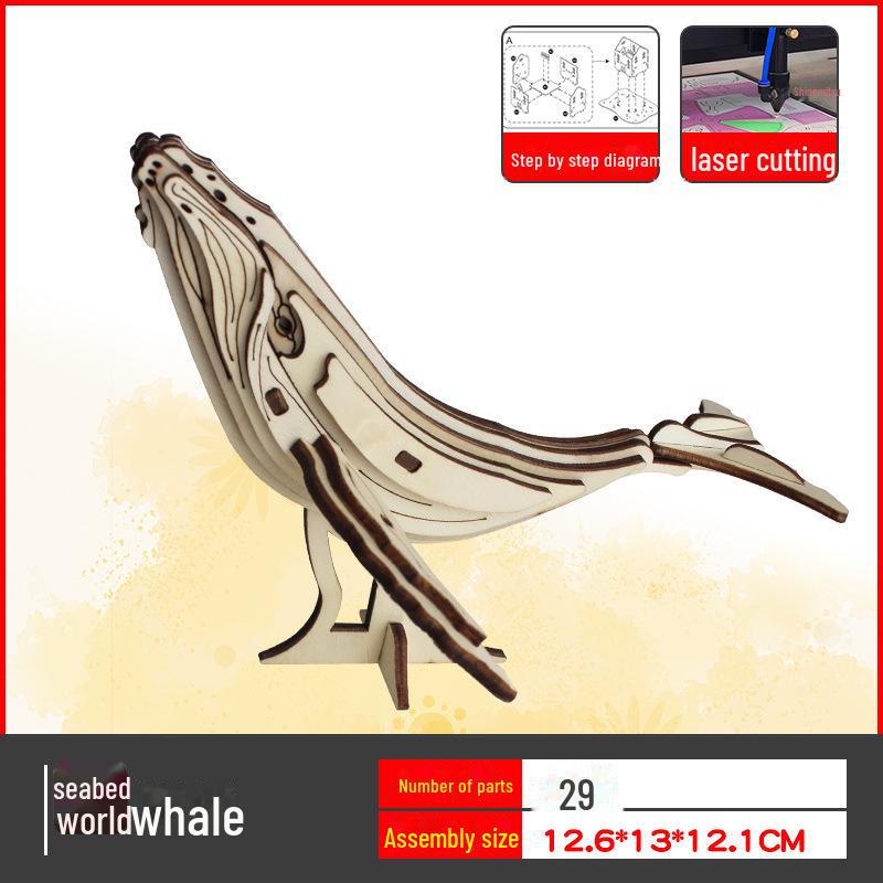 Милые животные DIY 3D деревянная головоломка для детей