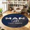 Round Rug Custom NameMAN Truck Pattern Non Slip Carpet Home Floor Decor
