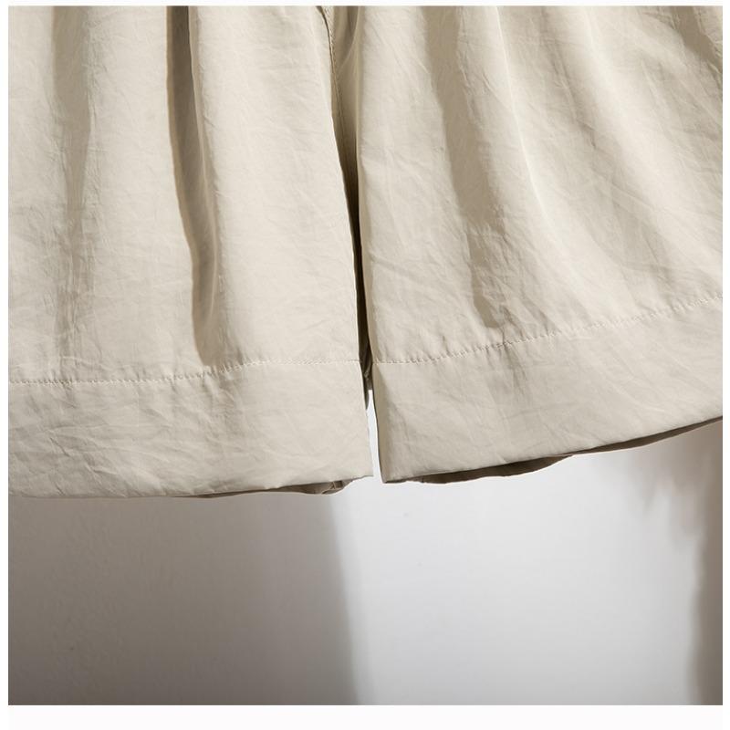 DIMANAF 2025 Шорты больших размеров Летние женские брюки с широкими штанинами Однотонные Свободные с высокой талией Повседневные шорты Базовые Шаровары Новые