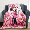 1pc Pink, butterflies, and cute Minnie Mouse blanket Lightweight Flannel Throw for Sofa Bed Travel Camping Livingroom Office Couch Chair