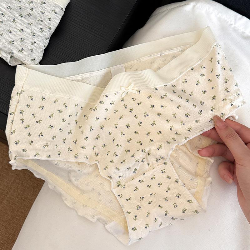 Милые маленькие трусики-трусики с цветочным принтом для девочек из хлопка