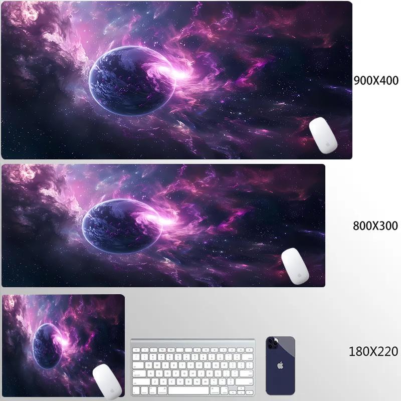 XXL Вселенная Коврик для мыши Аксессуар для компьютерной клавиатуры Коврики для мыши Геймерский Противоскользящий Натуральный Каучук Ковер Игровой Коврик для мыши С Заблокированным Краем