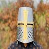 Templar Crusader Knight Helmet Medieval Great, Larp Cosplay Helmet ,Handmade Steel Brass Helmet , Collectible Gift