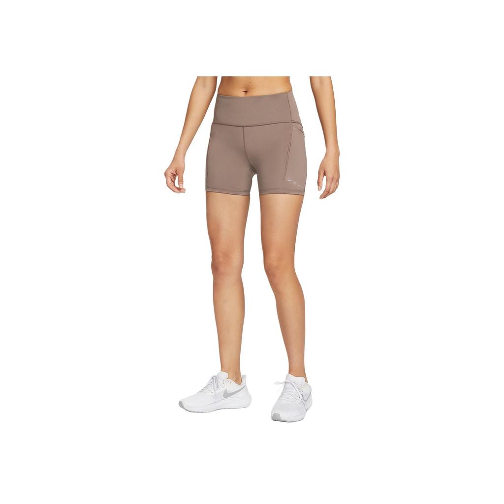 Nike High-Waisted Logo Fitted Three-Quarter Sports Shorts Women Shorts Brown HJ2259-233