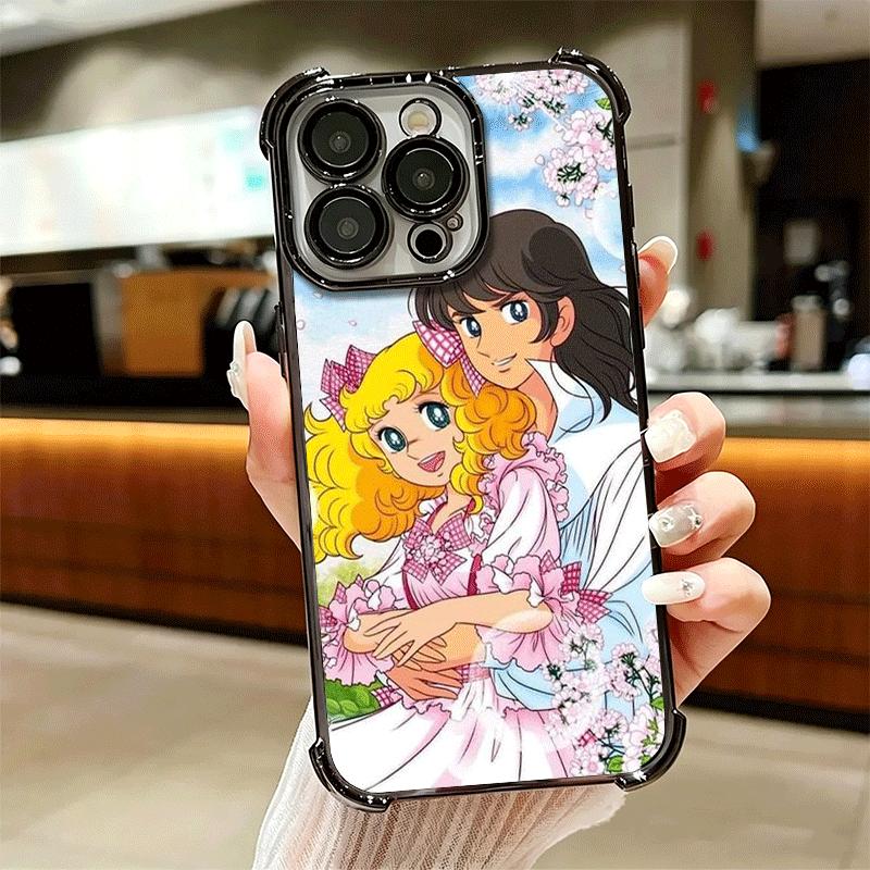 Candy 90s Cartoon Plating Phone Case For Iphone 16 17 Pro Max Air 16E 14 15 Plus 12 13 Mini Anti-Fall Airabag Cover