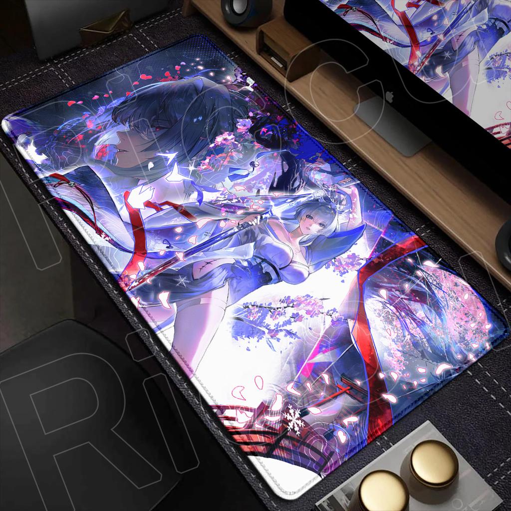 Cute Anime Girls Hiyuki Laptop Office Long Table 400x900mm Gaming Keyboard HD Printing Wuthering Waves Rubber Non-slip Mouse Pad