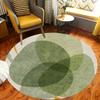 Green Geometric Abstract Round Area Rug, Non-Slip Washable Floor Carpet, Decorative Mat for Living Room Game Room Home Decor