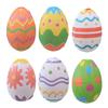 6Pcs Colorful Foam Easter Egg Hanging Decorations with Lanyard Exquisite Patterns Durable Material Simulation Egg Ornaments