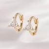 JEWNEL 14K Mini Triangle Cubic One-Touch Small Ring Earrings