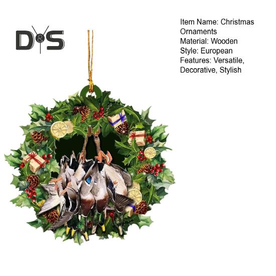 Подвесная елочная подвеска в виде утки 2D плоская водоплавающая птица деревянные украшения охота на уток автомобильные аксессуары рождественский домашний декор