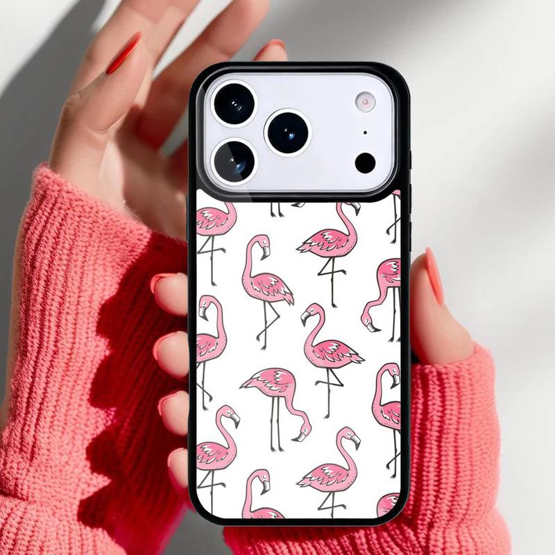 Чехол для телефона Фламинго для iPhone 17 16 15 14 13 Pro Max Задняя крышка для 12 11 Pro Coque
